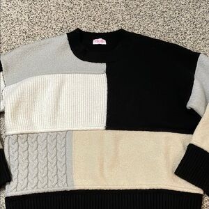 Pink Lily color block sweater size large